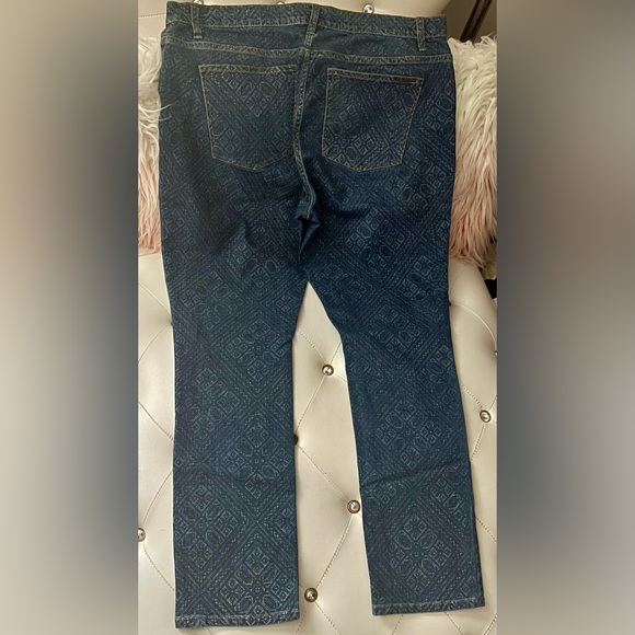 Lauren Ralph Lauren Blue Diamond Print Modern Skinny Medium Wash Size 16 - Picture 9 of 14